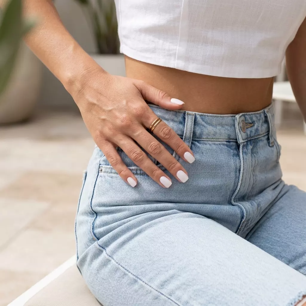 Milky White Jelly Nails 2026 | Effortless Summer Style Milky white short squoval nails with a jelly-like finish for simple short summer nails 2026. Effortless style.
