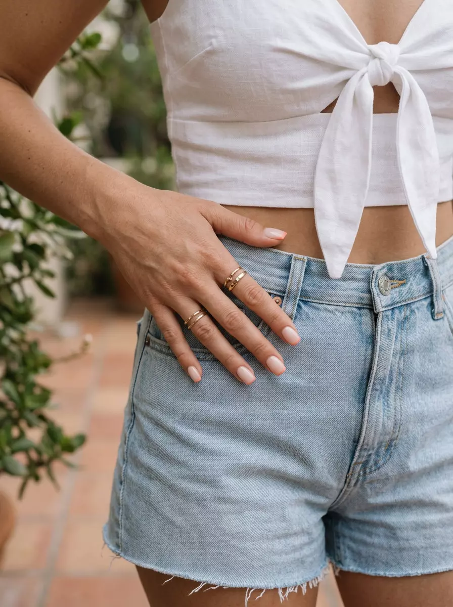Sun-Kissed Coral Micro French Nails 2026 Sun-Kissed Coral Micro French nails for casual summer events in 2026.