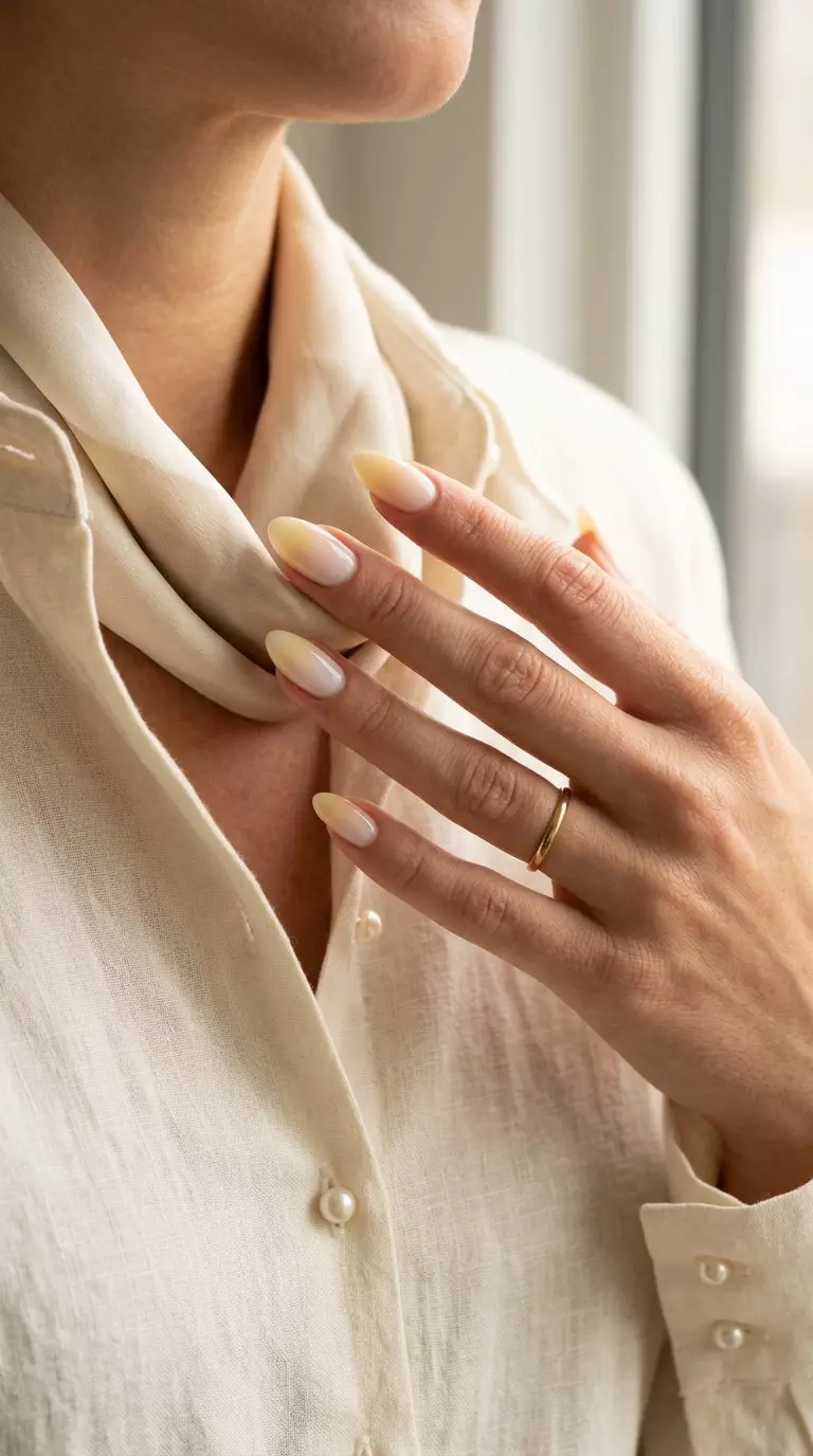 Sunrise Milky Ombre Nails 2026 Sunrise Milky Ombre nails for weddings and romantic brunches in 2026.