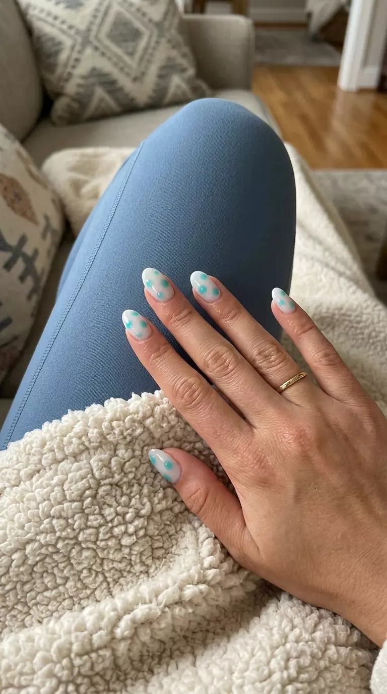 Solid Summer Nails 2026: Aqua Jelly Dot Oval Solid summer nails 2026: Aqua jelly dot oval for vacation and beach days. Playful & refreshing.