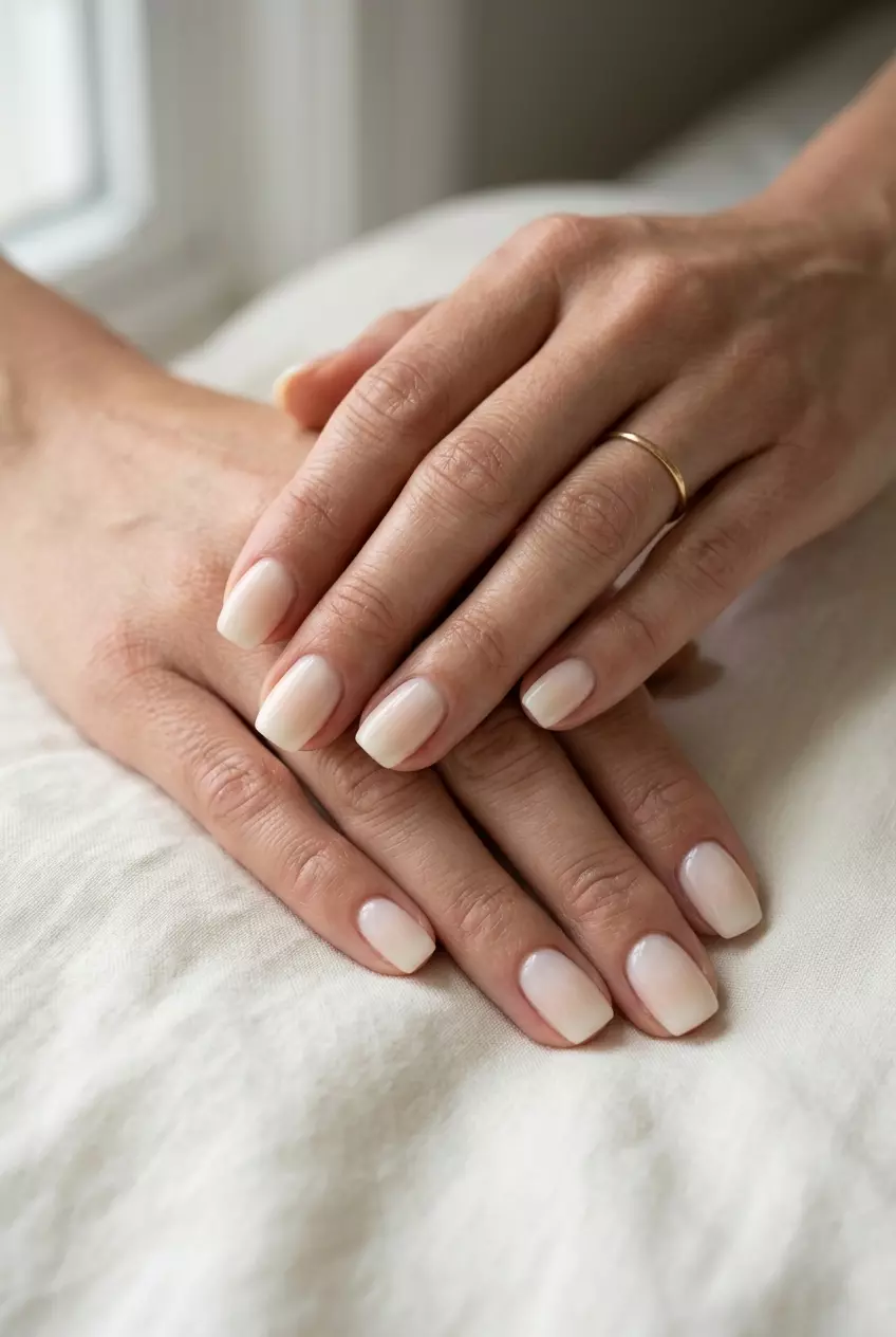 Ivory Milky Aura Gradient nails for summer holiday nails 2026: clean, minimalist daily wear.