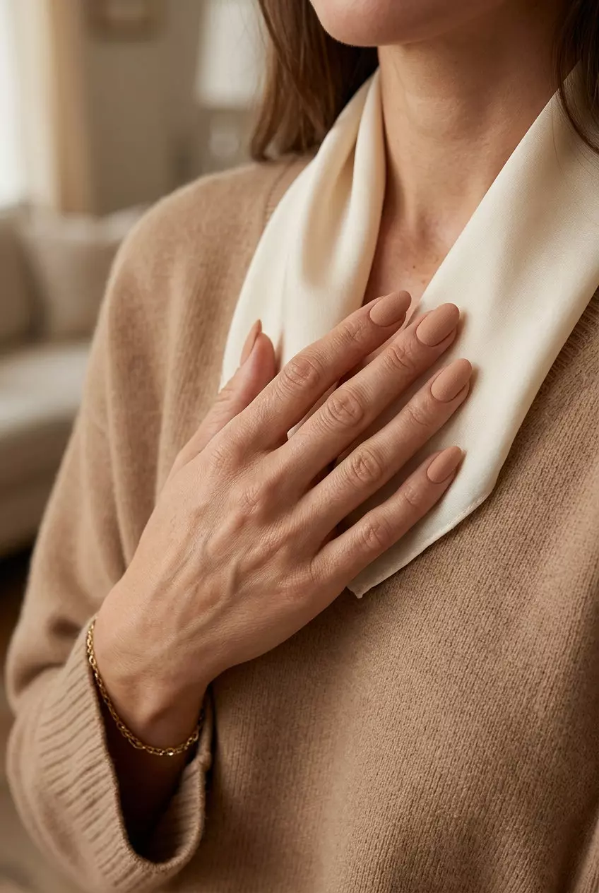 Textured Matte Nails 2026: Sophisticated Oval Style Textured matte nude oval nails for summer matte nails 2026. Sophisticated, refined, and perfect for daily wear.