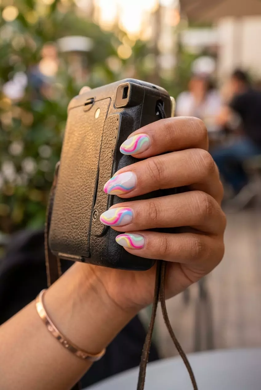 Futuristic Summer Nail Manicure Ideas 2026 Deep sapphire blue cat-eye chrome nails for a futuristic summer nail manicure idea 2026. Party, night out style.