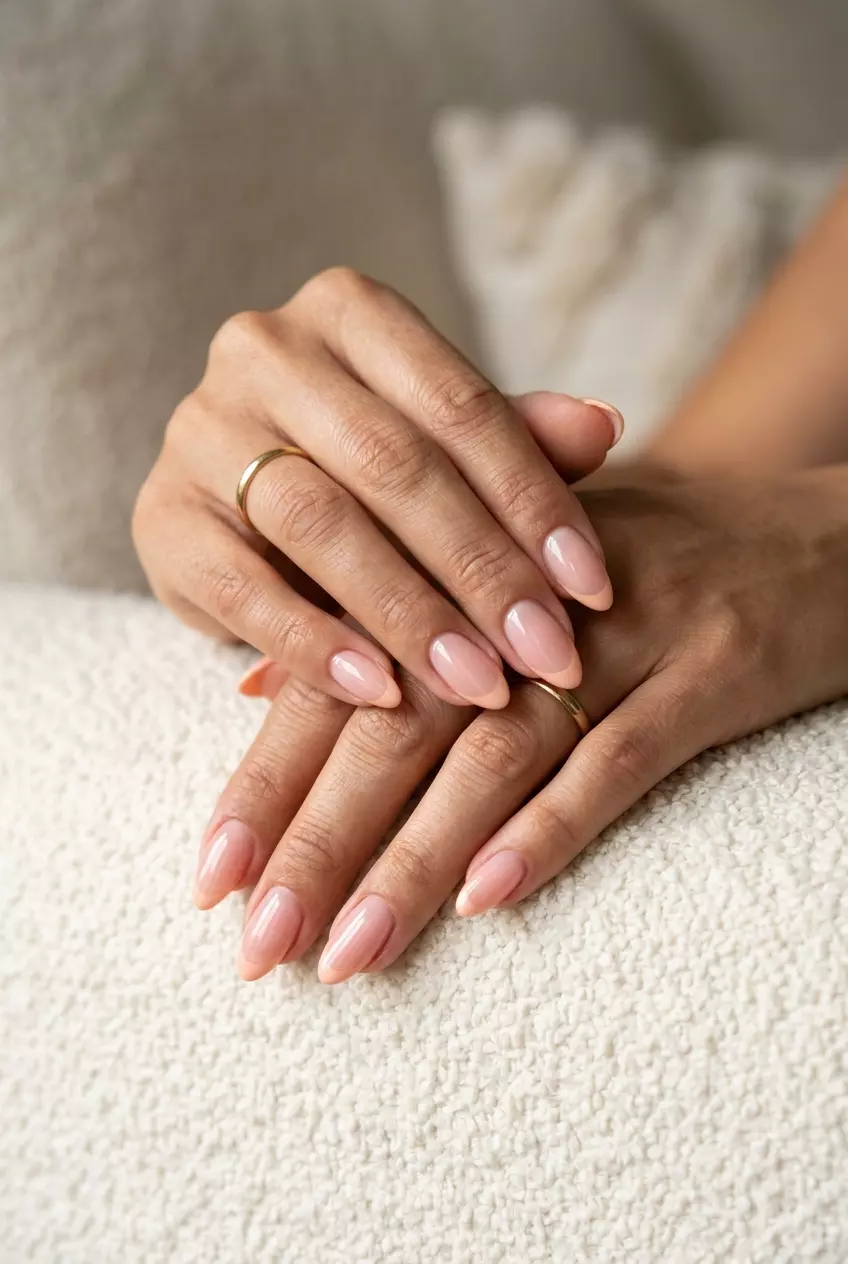 Summer Nail Manicure Ideas 2026: Peach Fuzz French Tip Peach fuzz French tip nails for summer nail manicure ideas 2026. Romantic, elegant, and subtle.