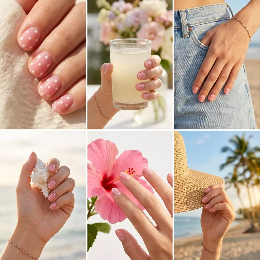 Summer Nail Manicure Ideas 2026: Polka Dot Jelly Pop Polka dot jelly pop nails for summer nail manicure ideas 2026. Whimsical, playful, and sweet.
