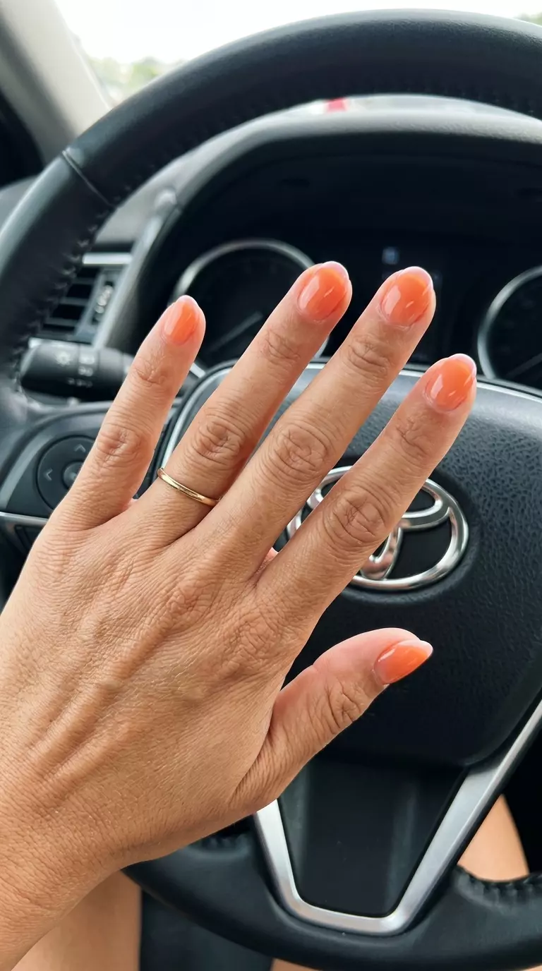 Sheer Peach Micro French nails for summer 2026, embodying minimalist and clean style for daily wear.