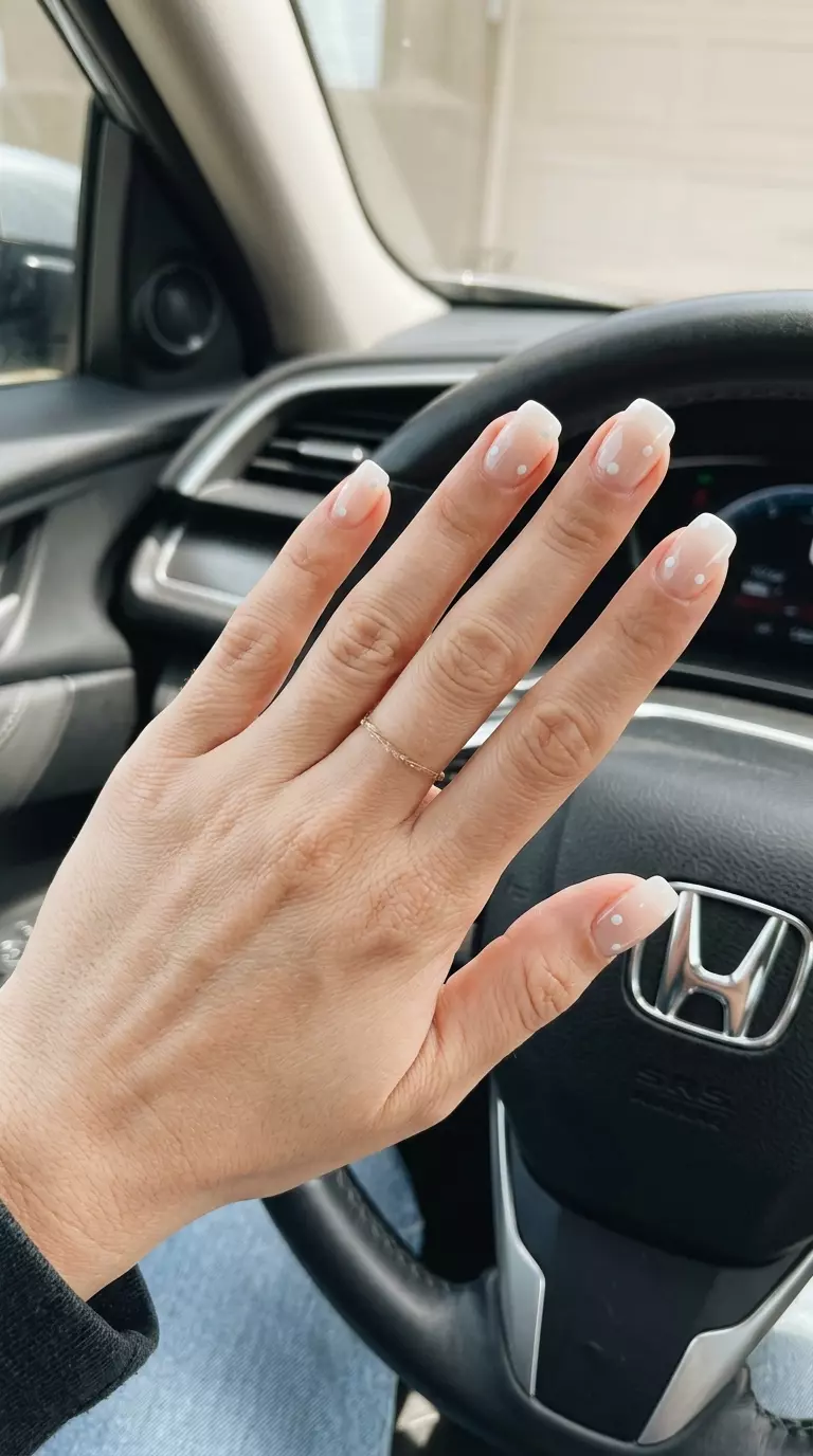 Sheer white negative space dots for summer 2026. Minimalist, ethereal, and clean everyday style.