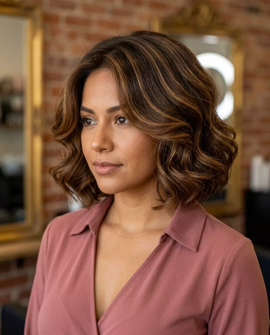 Baroque Syrup Brunette Bob 2026 short syrup brunette bob haircut with caramel ribbons and golden gloss for summer
