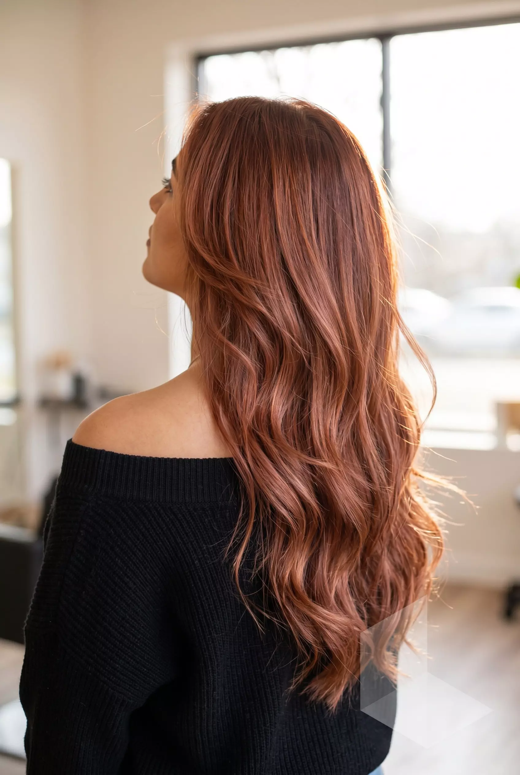 Terracotta Copper Layers 2026: Bold & Bohemian long terracotta copper balayage with auburn undertones and blended layers for summer