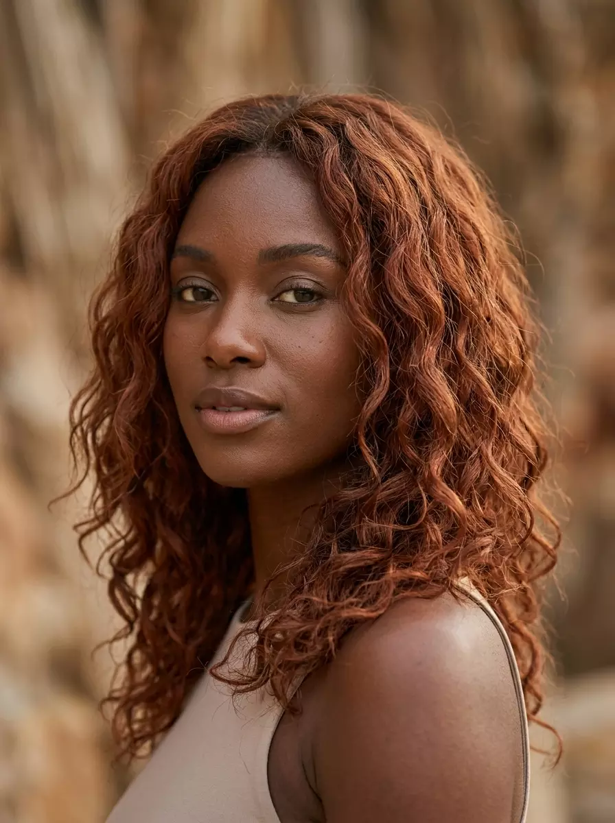 shoulder-length natural hair waves in terracotta with defined curls for summer 2026